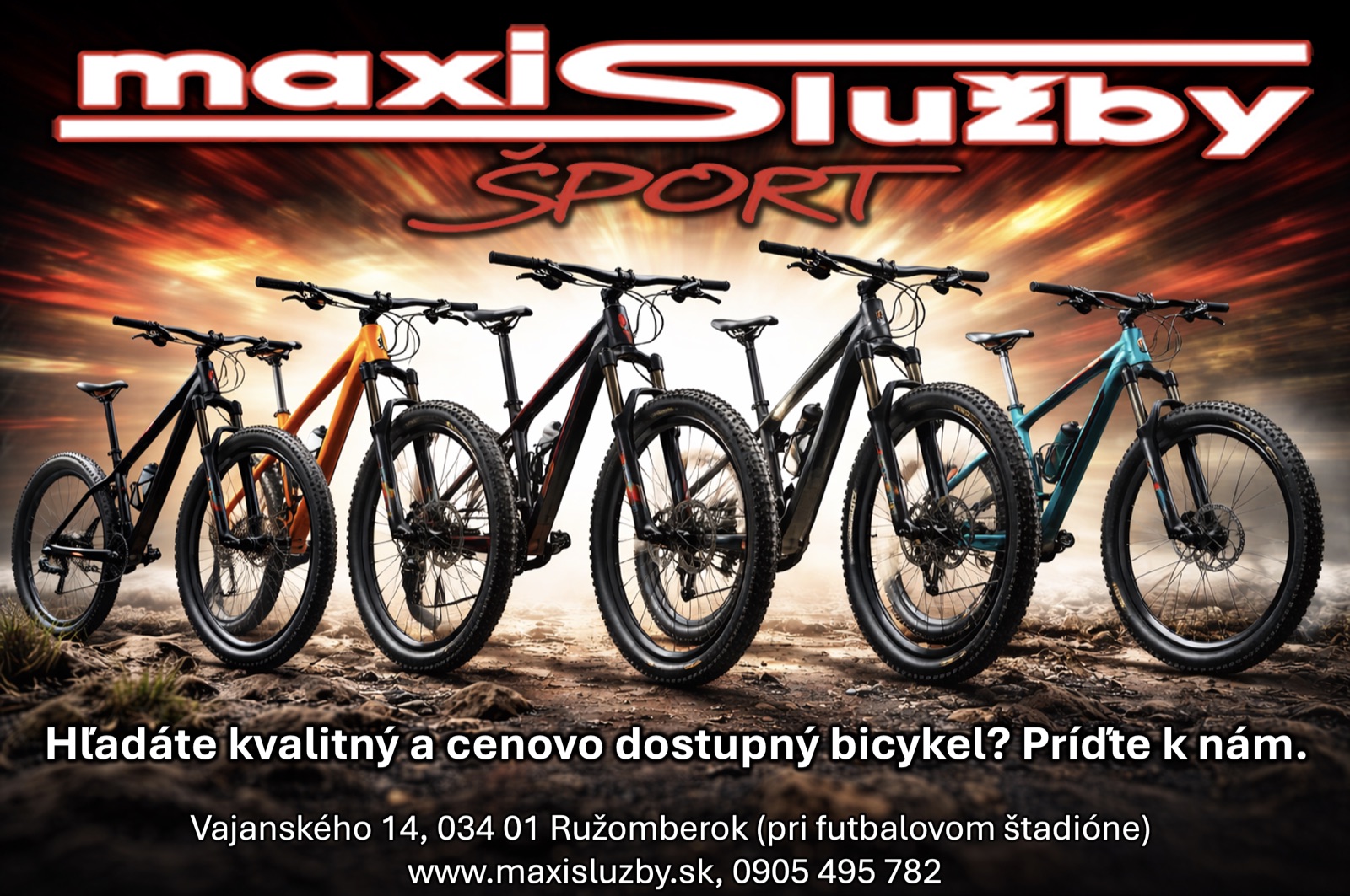 Aktuálna ponuka bicyklov MaxiSlužby